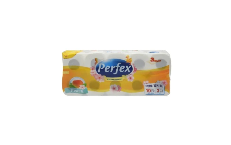 PERFEX HARTIE IGIENICA 3STR 10 BUC PEACH 